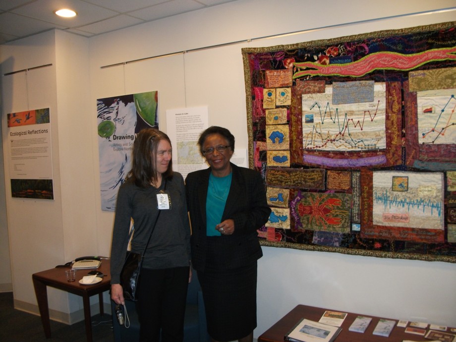 Bonnie Peterson and Cora Marrett  at Reflections exhibit