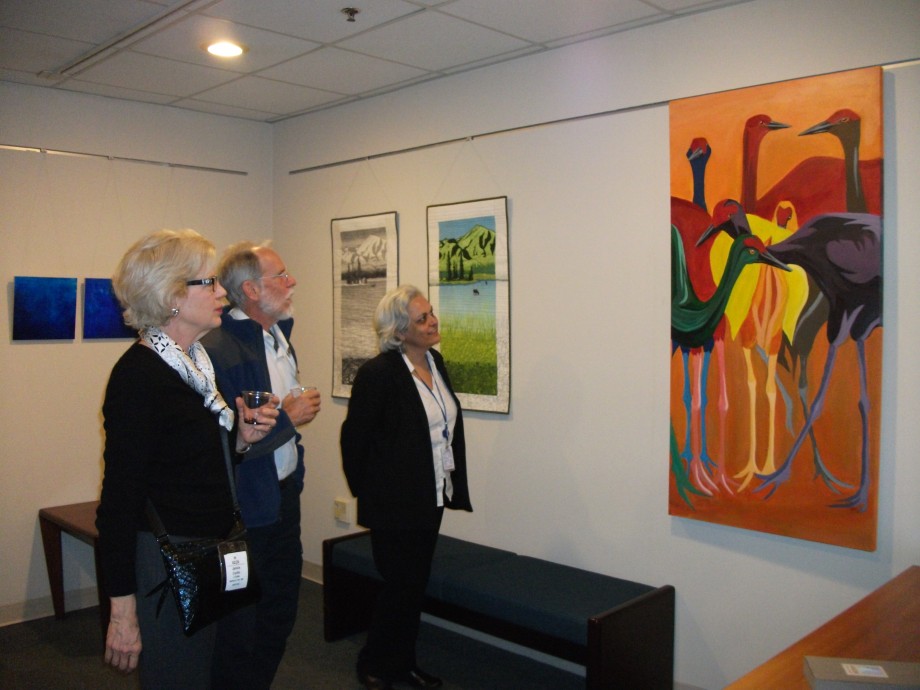 Visitors admire BNZ exhibit