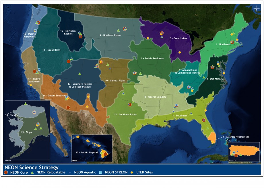 LTER-NEON sites map