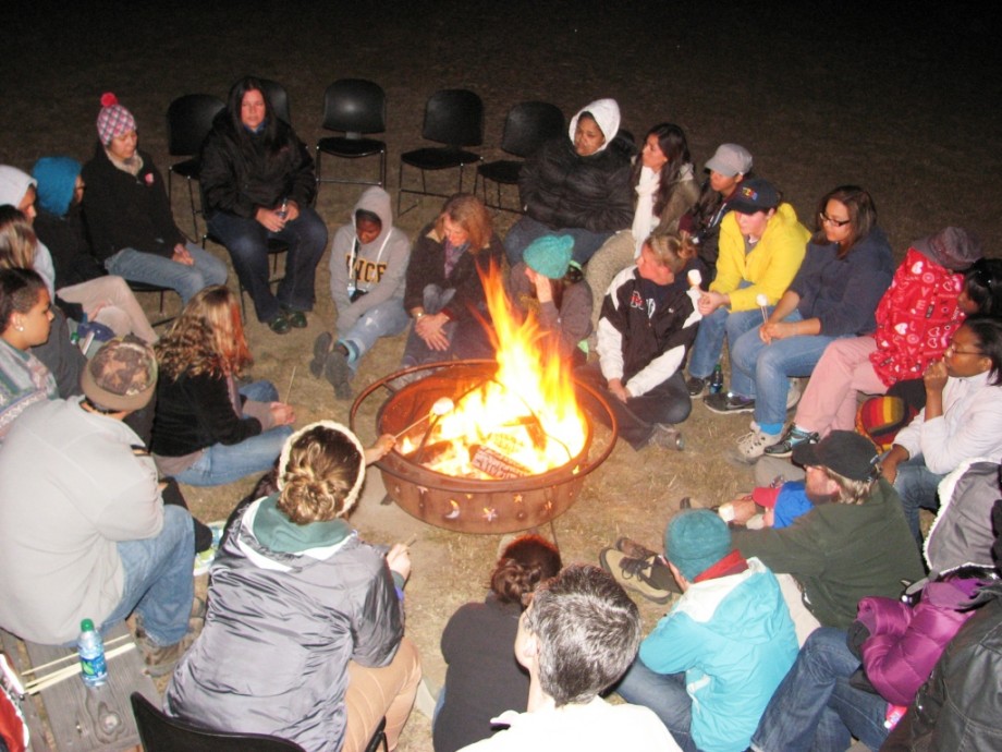 SEEDS students campfire