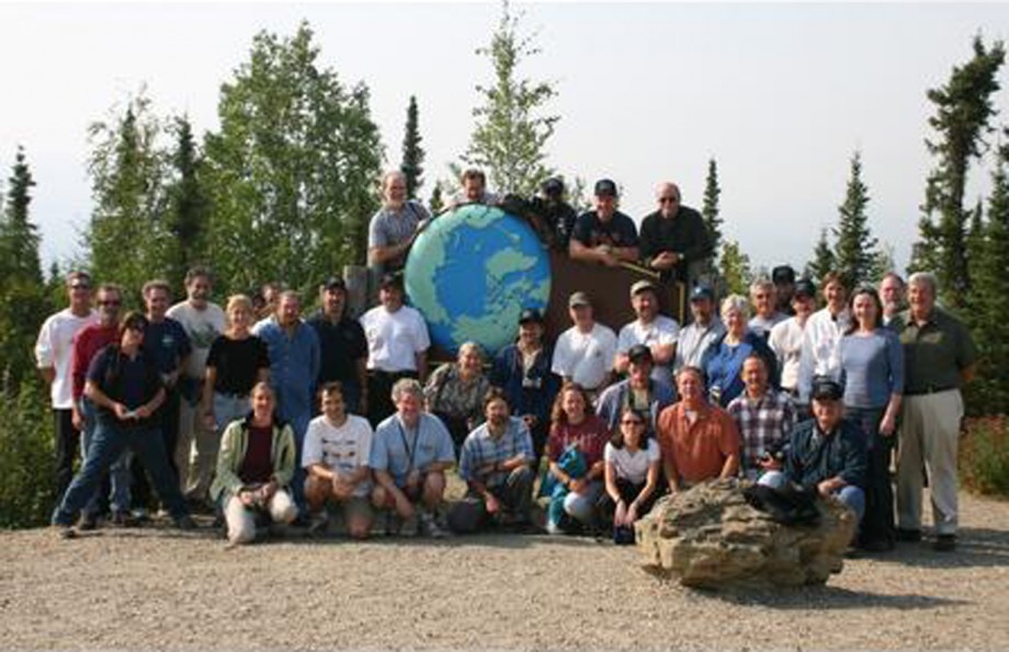 Coordinating Committee meeting participants posed for photos at the Arctic Circl