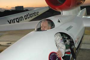 Steve Fossett in the cockpit of his famed Global Flyer.