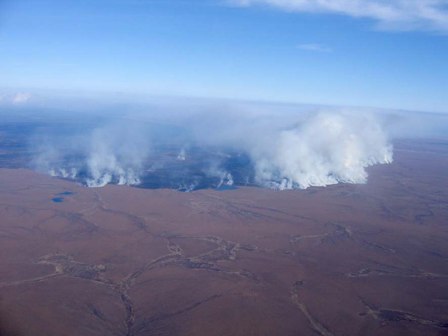 The Anaktuvuk River fire burning in mid-September 2007