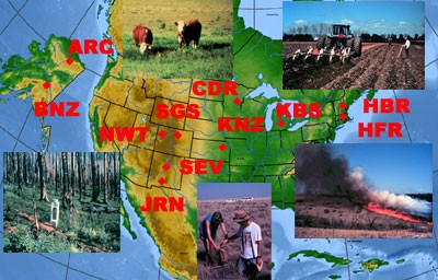 Sites in the ANPP Study Data from eleven LTER sites 