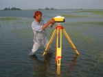 VCR Site Manager Randy Carlson conducts kinetic GPS survey of marsh surfaces