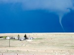 A tornado bears down on Long-term experimental plots 