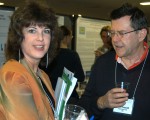 Cheryl Dybas, seen here with Oxford University Press’ Peter Prescott at a poster