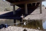 Collecting water samples from the Salt River