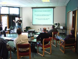 Mark Harmon (Andrews LTER) leads discussion at a session of the LTER Network Inf