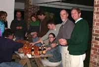 Workshop participants enjoy steamy crawfish cooked by co-host Robert Twilley