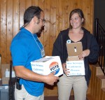 ASM George and Jamie with experiment vote boxes